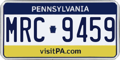 PA license plate MRC9459