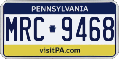 PA license plate MRC9468