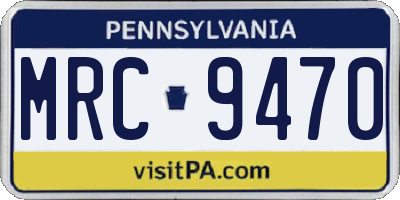 PA license plate MRC9470