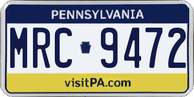 PA license plate MRC9472