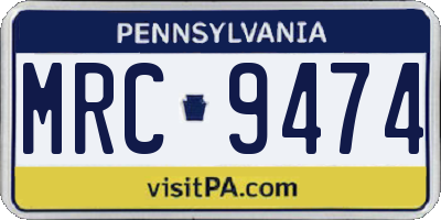 PA license plate MRC9474