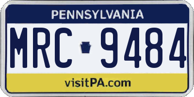 PA license plate MRC9484