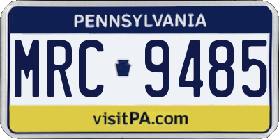 PA license plate MRC9485