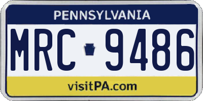 PA license plate MRC9486