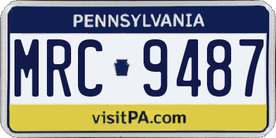 PA license plate MRC9487