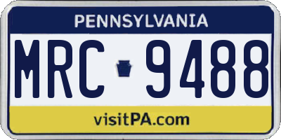 PA license plate MRC9488