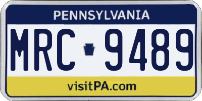 PA license plate MRC9489