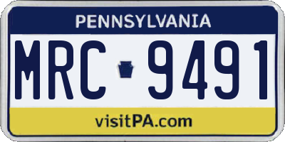 PA license plate MRC9491