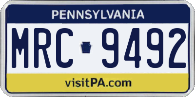 PA license plate MRC9492