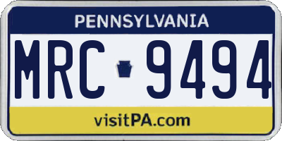 PA license plate MRC9494