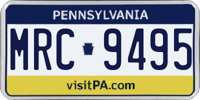 PA license plate MRC9495