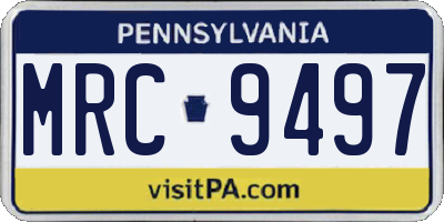 PA license plate MRC9497