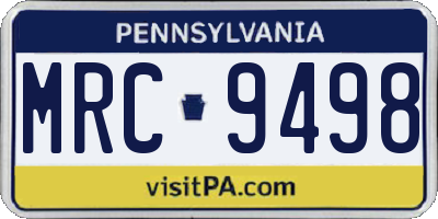 PA license plate MRC9498