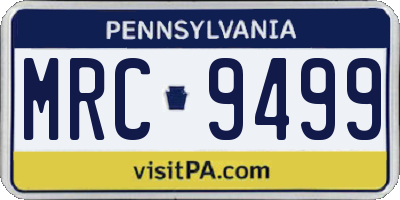 PA license plate MRC9499