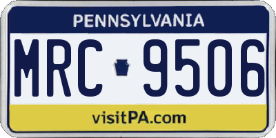 PA license plate MRC9506