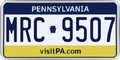 PA license plate MRC9507