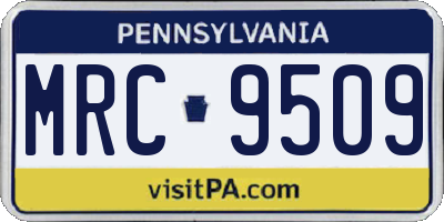 PA license plate MRC9509