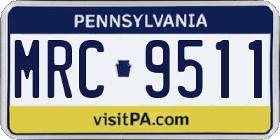 PA license plate MRC9511
