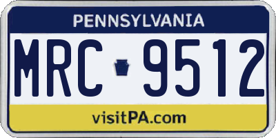 PA license plate MRC9512