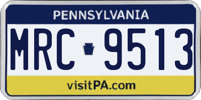 PA license plate MRC9513