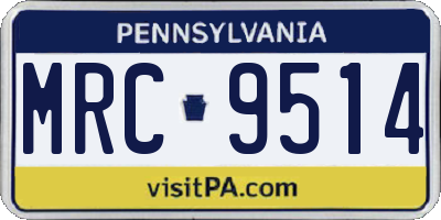 PA license plate MRC9514