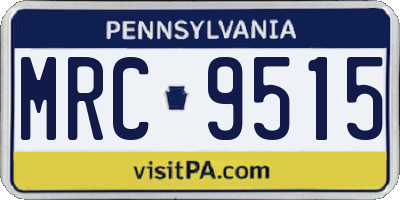 PA license plate MRC9515