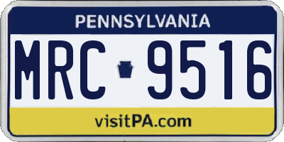 PA license plate MRC9516
