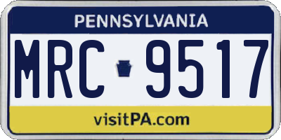 PA license plate MRC9517