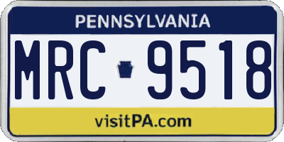 PA license plate MRC9518
