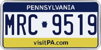 PA license plate MRC9519