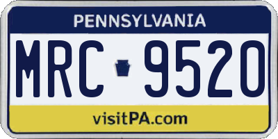 PA license plate MRC9520