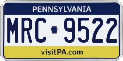 PA license plate MRC9522