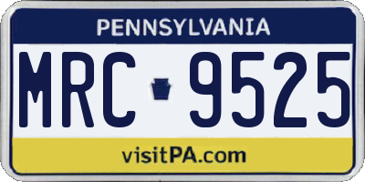 PA license plate MRC9525