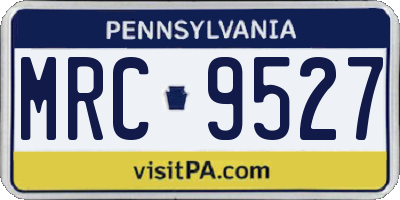 PA license plate MRC9527