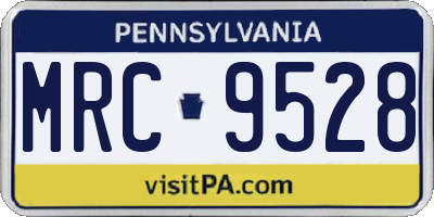 PA license plate MRC9528