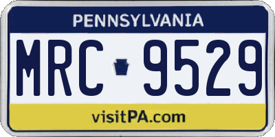 PA license plate MRC9529