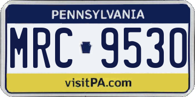 PA license plate MRC9530
