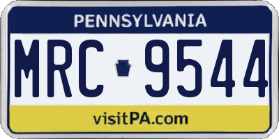 PA license plate MRC9544