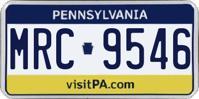 PA license plate MRC9546