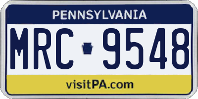 PA license plate MRC9548