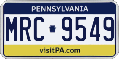 PA license plate MRC9549