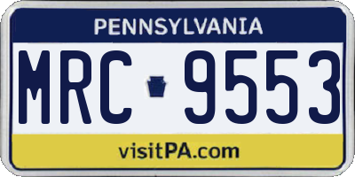 PA license plate MRC9553