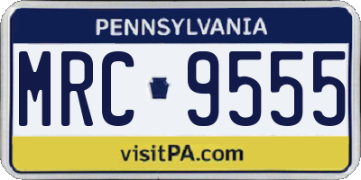 PA license plate MRC9555