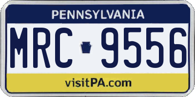 PA license plate MRC9556