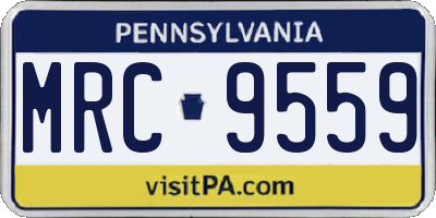 PA license plate MRC9559