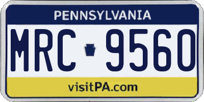 PA license plate MRC9560