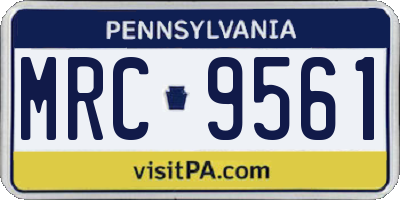 PA license plate MRC9561