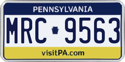 PA license plate MRC9563