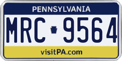 PA license plate MRC9564