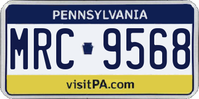 PA license plate MRC9568